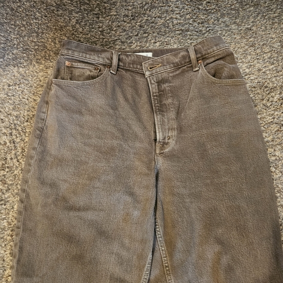 ABERCROMBIE & FITCH 90s Straight Ultra High Rise Curve love jeans. Brown 31 long - Picture 3 of 11